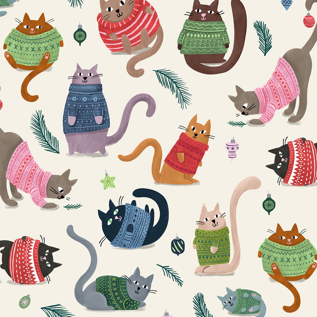 Cozy Cats Pattern 77